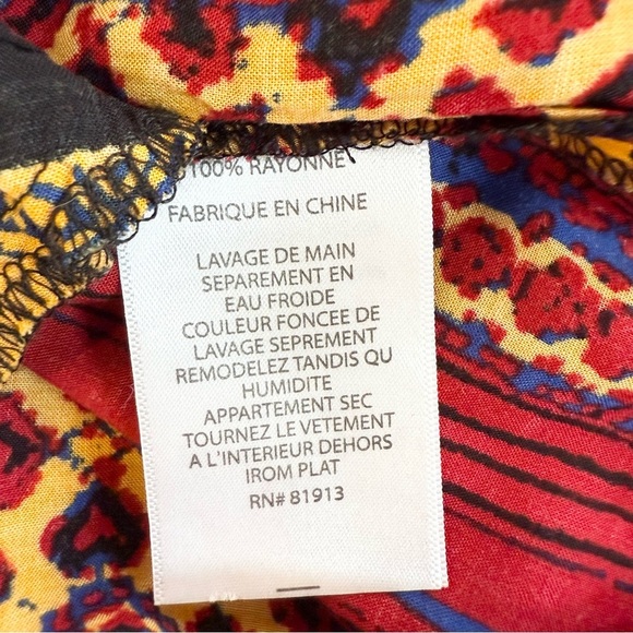 Plenty By Tracey Reese Women’s Vibrant Tribal Printed Button Down Blouse Size XS - Picture 14 of 15